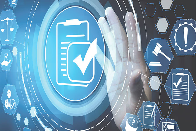 Hand reaching for checkmark