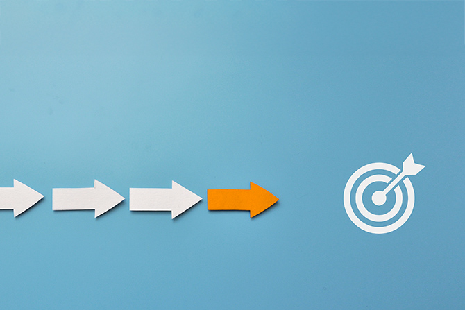 Arrows pointed towards bullseye