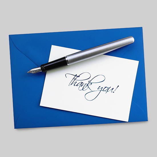 Thank you card and envelope