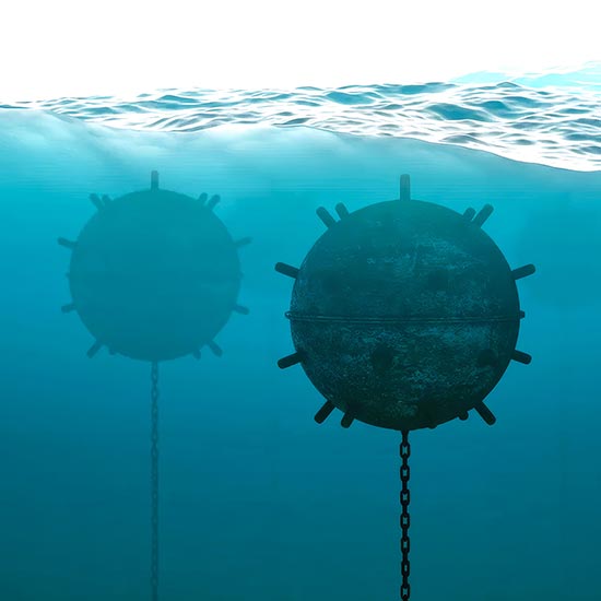 Underwater naval mine